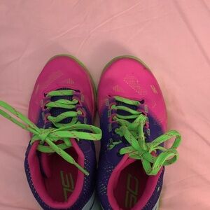 Discontinued Under Armour Kids' Pink and Purple Sneakers Size 3 (Three):)